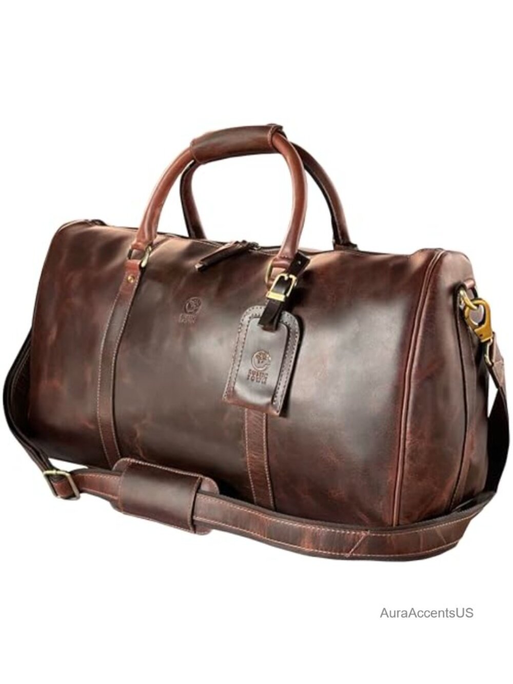Leather Travel Bag Weekender Duffel Carry On Shoulder Bag Full Grain Hand